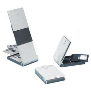 : Floppy Disk Holder, Folds out to Document Clip, Gray/Putty   Tilts 