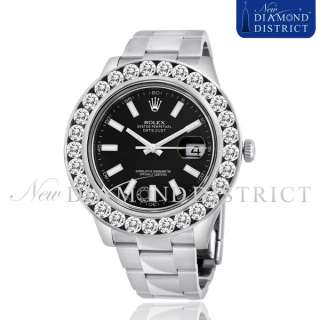 MENS ROLEX DATEJUST II 41MM BLACK INDEX DIAL STAINLESS STEEL WATCH 