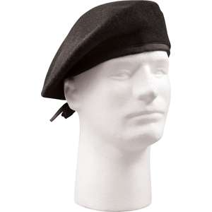 Black   GI Style Beret (Wool)