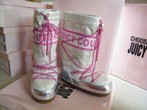 Juicy Couture SHOES Luna Moon Boots PINK WHITE 6   7  