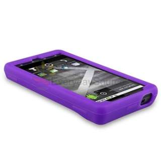 Black Pink Purple Soft Skin Case Cover+Privacy LCD Film For Motorola 