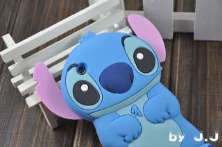 Blue/ Pink Color Disney Stitch 3D Ear Soft Case Cover for iPhone 3g 