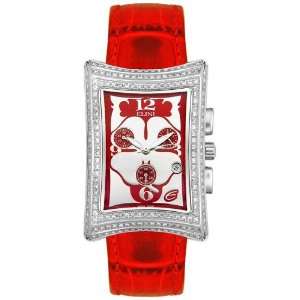  Womens Nazar Diamond Chronograph Red Leather Electronics