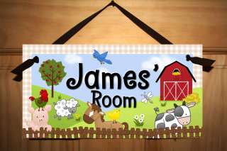 Farm Animals Kids Bedroom Baby Nursery Wall Door Sign  