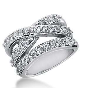14k Gold Diamond Anniversary Wedding Ring 36 Round Brilliant Diamonds 