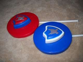   for 1 Chocolate Molded “Thor   Shield ” 3 Round Lollipop/Favor