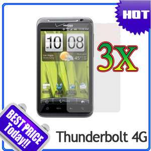3x Screen Protector Film For HTC Thunderbolt 4G 6400  