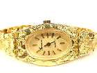 Geneva 14K gold quartz Watch Nugget Design Ladies