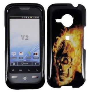 Hard Hot Fire Skull Snap On Case Cover Faceplate Protector for HTC 