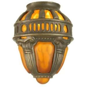   Meyda 22087 Victorian Art Glass Crown Shade   Amber: Home Improvement