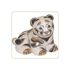  White Tiger Cub Sitting Figurine: Kitchen & Dining