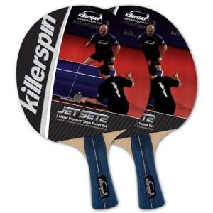  Jet Set 2 Pack Table Tennis Racket Set NAVY HANDLES WHITE BALLS 
