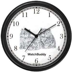  Persian Kittens Cat Wall Clock by WatchBuddy Timepieces (White 