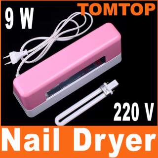 Nail Art Dryer 9W Curing UV GEL Light Bulb Lamp Pink  