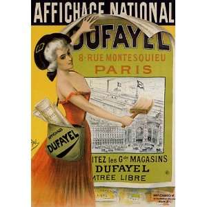  AFFICHAGE NATIONAL DUFAYEL PARIS FRANCE GIRL VINTAGE 
