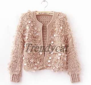 Bling Woman Vogue Anna Wintour Winter Sequined Cardigan Knitwear 