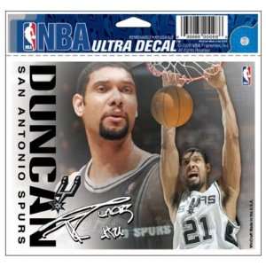  Tim Duncan   San Antonio Spurs 5x6 Cling Decal: Sports 