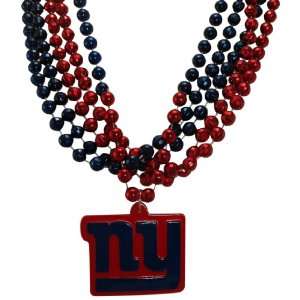 NFL New York Giants Team Medallion and Mardi Gras Bead Set:  