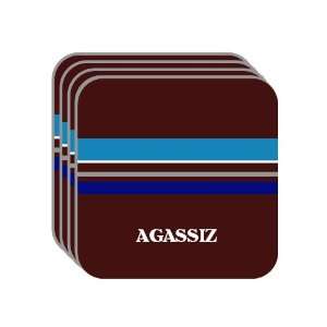Personal Name Gift   AGASSIZ Set of 4 Mini Mousepad Coasters (blue 