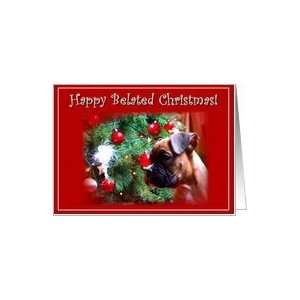 Happy belated Christmas Boxer Puppy Card