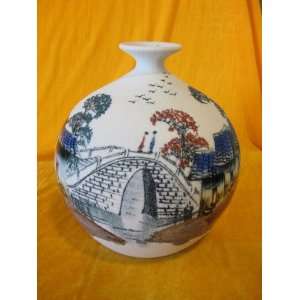 Chinese Pearl Earth Shape Porcelain Vase 