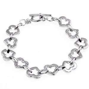  Hearts Aglow Cubic Zirconia Toggle Bracelet Jewelry