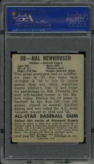 1948 1949 Leaf #98 Hal Newhouser Tigers SP PSA 1  