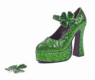   costume maryjane heels ellie 557 lucky 5 chunky heel green glitter