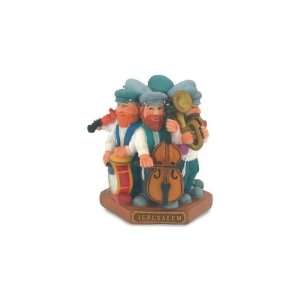  Six Chassidic Musicians Figurine with Jerusalem Plaque in 
