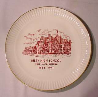 TERRE HAUTE ~ WILEY High SCHOOL ~Collector PLATE~ Nice ~ from 1971 