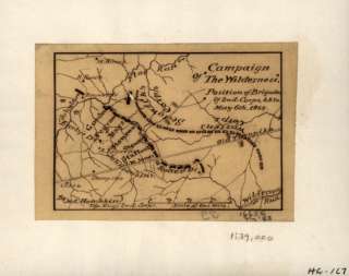 1864 Civil War map: Battle of the Wilderness, VA  