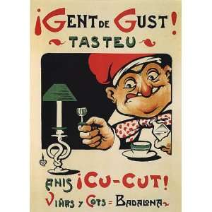  ANIS DRINK RESTAURANT COOK SPAIN SMALL VINTAGE POSTER 