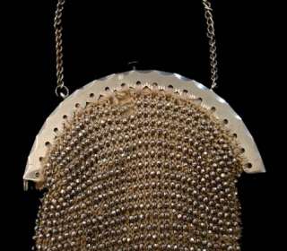Antique Chatelaine Purse 1870’S Silver Cut Steel Beads  