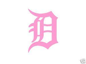 Detroit Tigers D   Pink   Decal / Sticker   6x4 inches  