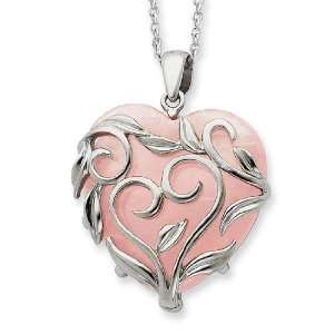   Silver Rose Quartz Heart 18 Inch Necklace West Coast Jewelry Jewelry