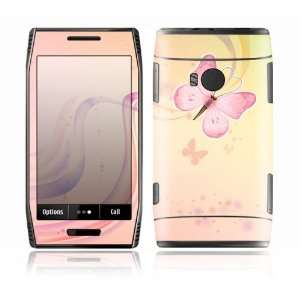 Nokia X7 Decal Skin Sticker   Pink Butterfly