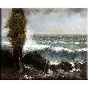   peuplier 30x24 Streched Canvas Art by Courbet, Gustave