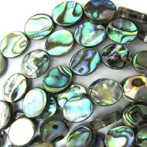  8x10mm abalone shell flat oval beads 16 strand