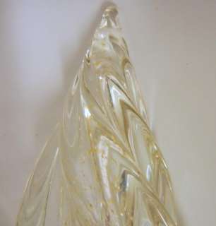 Vintage Large 7 Gold Sparkle Murano Art Glass Christmas Tree 