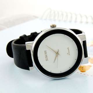 New Fashion Mens Wristwatch Circular Case black, white  