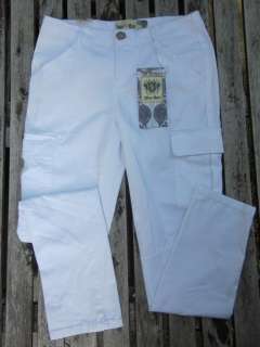 Womens Blue Epic Pants White Cargo Skinny Fit SZ 8  