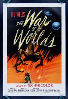WAR OF THE WORLDS * ORIGINAL MOVIE POSTER SCI FI 1953  