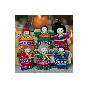  NOVICA Cotton ornaments, Andean Angels of Happiness (set 