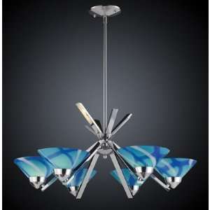  Refraction Six Light Chandelier in Polished Chrome Glass 