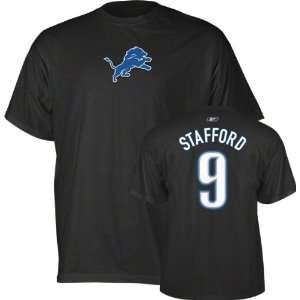  Matthew Stafford Black Detroit Lions Reebok Name & Number 