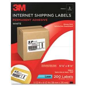  Permanent Adhesive White Mailing Label f/Laser Printer, 5 