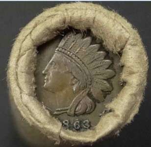 OLD UNSEARCHED WHEAT/IH PENNY ROLL XF 1863 Civil War Token / 1863 C/N 