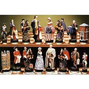   Independence Hand Painted Crushed Stone Chess Pieces: Toys & Games