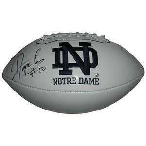 Dayne Crist Signed Notre Dame Irish Logo Football:  Sports 