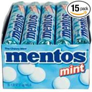 Mentos Roll   Mint, 1.32 Ounce (Pack of 15):  Grocery 